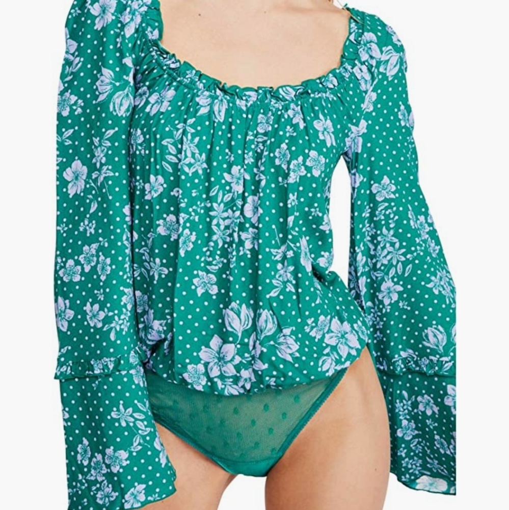 Free People Floral Bodysuit